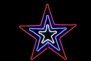 Звезда из леднеон-флекса, 83*83 см, мерцающая 3-цветная - Гельветика-Урал
