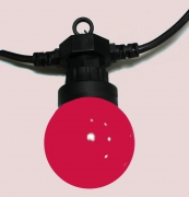 Лампа D40, 1W для белт лайта (LED- E-27-40), цветное стекло красное  - Гельветика-Урал