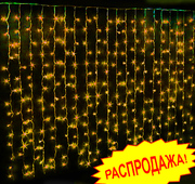 LED плей-лайт 2х6м желтый/черн.пр., 1200 LED, (LED-PHJL 2Х6М) - Гельветика-Урал