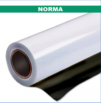 Пленка для печати NORMA 100mc  белая гл. 1,27*50м, черный клей - Гельветика-Урал
