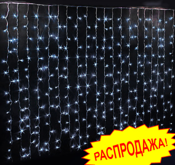 Дождь LED PLS -2*3м.-230V,белый, шн. черн. - Гельветика-Урал